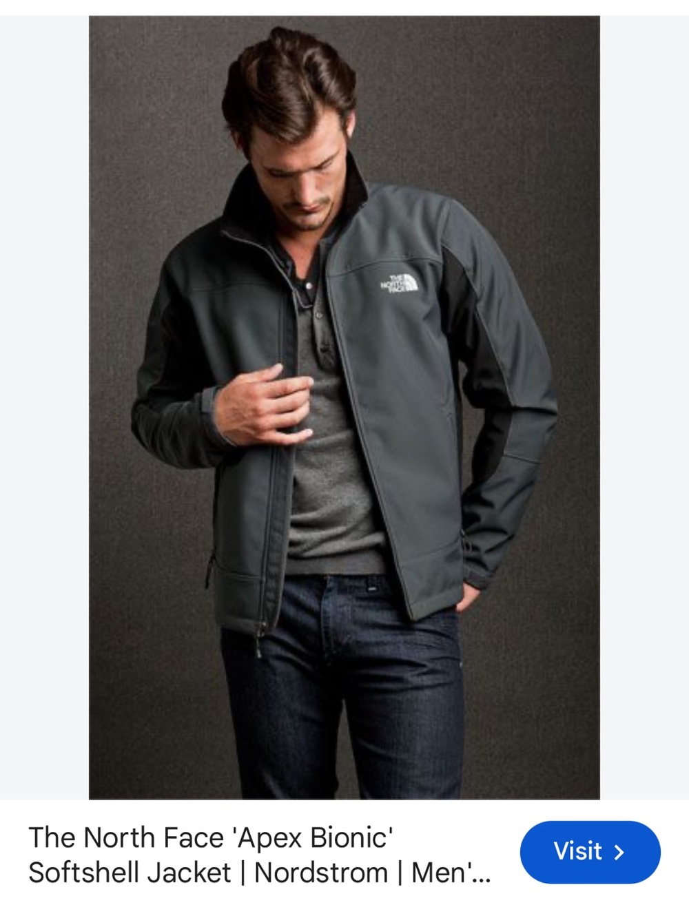 The North Face Men's Charcoal Softshell Performance Jacket
